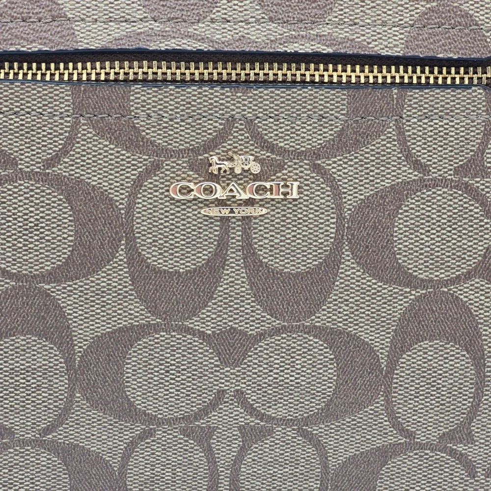 Coach Prairie Satchel Signature Canvas Snakeskin Brown Gold C2854 Handbag